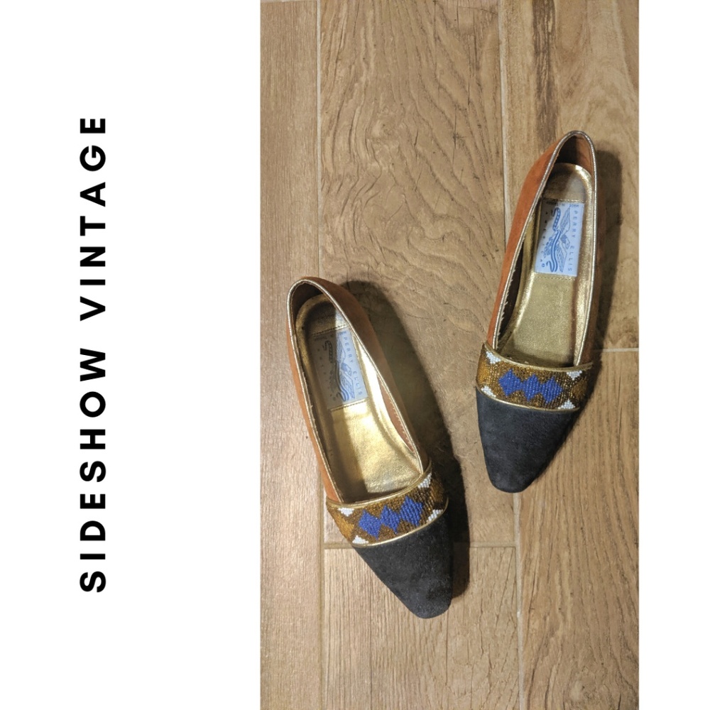 Beaded Perry Ellis "Aztec" Loafers - (Vintage)